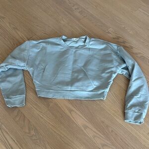 Reformation Small Women's Blue Cropped Fleece Sweatshirt